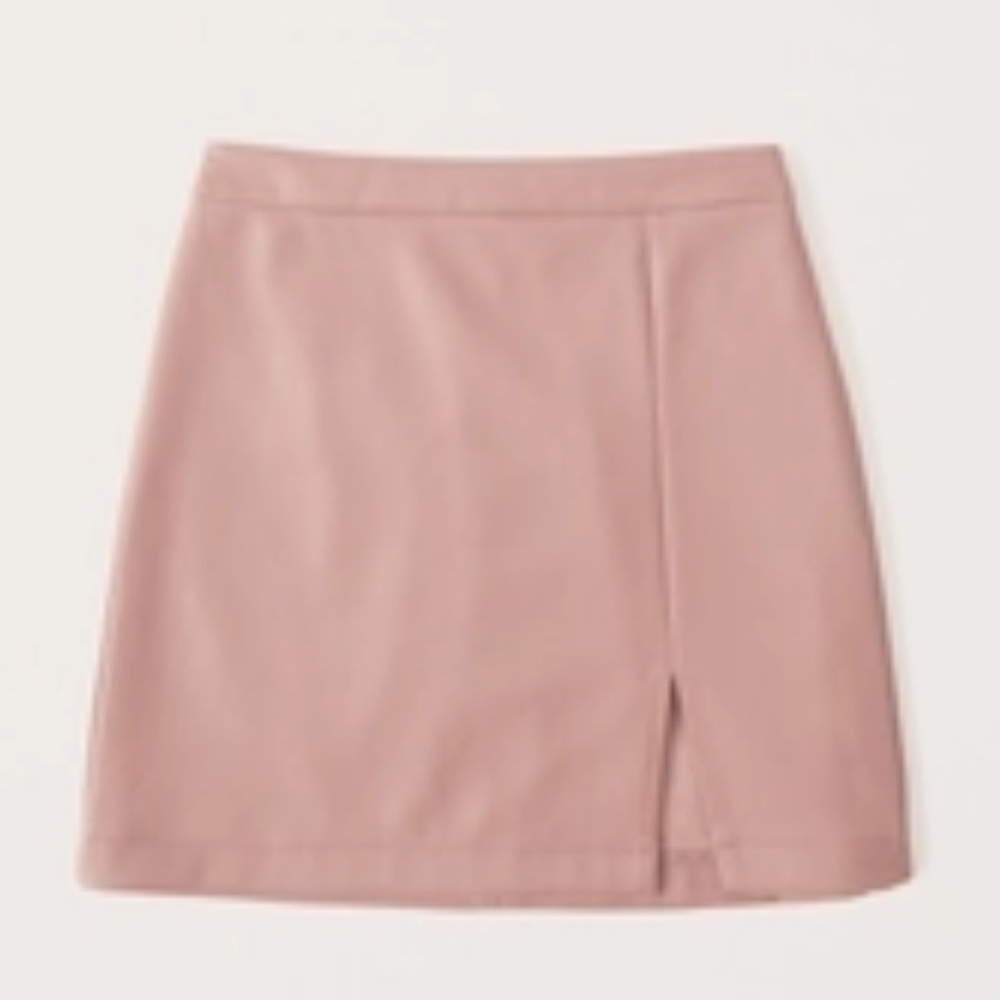 A&F Vegan Leather Mini Skirt in Pink-Brown